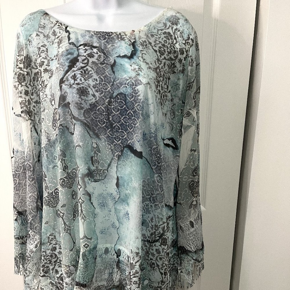 Large, Mint Green Butterfly Style Blouse